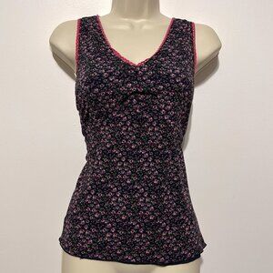 Old Navy Womens Y2K Top Size M Floral Mesh Dark Cottagecore Soft Girl Kawaii